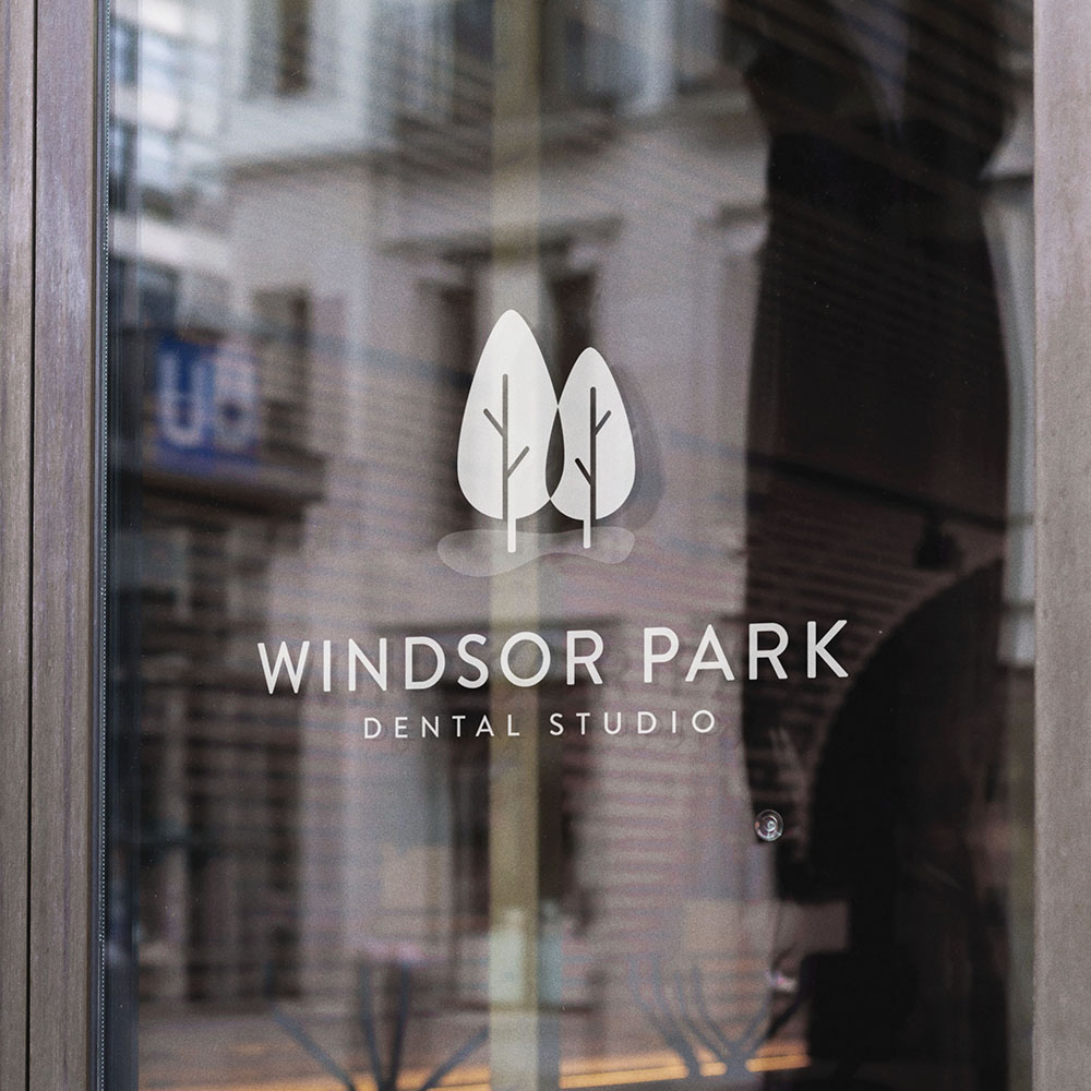 Windsor Park logo on window